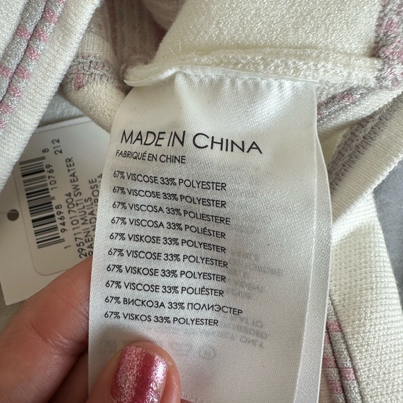 Club Monaco Raeni pink striped halter top. New with tags , size XL - Picture 2 of 6